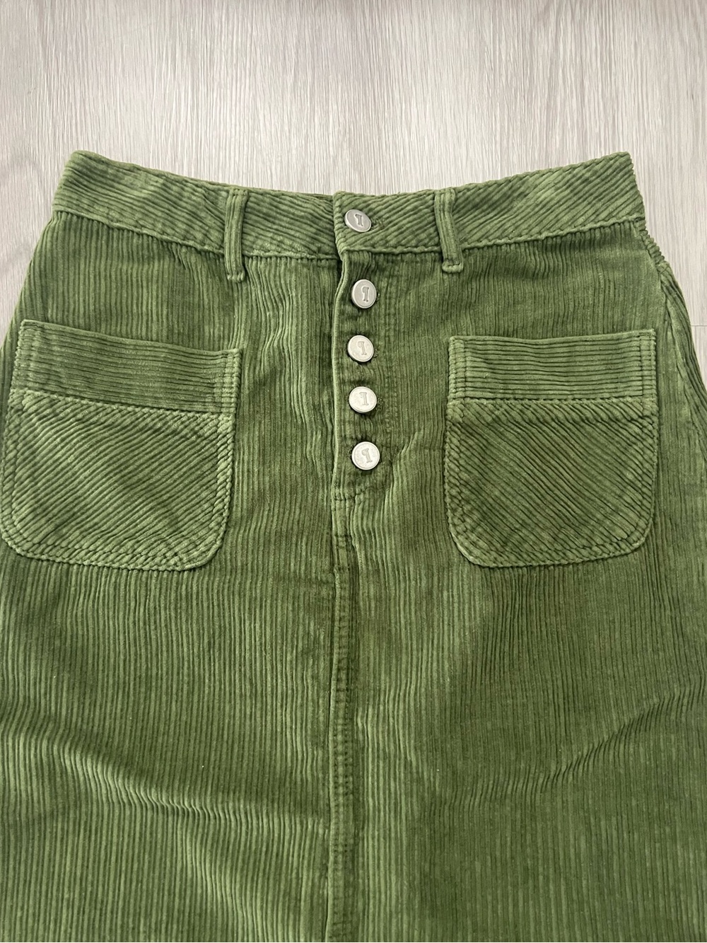 ANTHROPOLOGIE Pilcro And The Letterpress Green Corduroy Pencil Skirt Size 4 - Picture 5 of 14